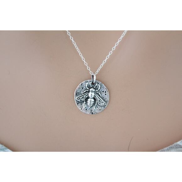 Sterling Silver Ancient Bee Coin Charm - Picture 1 of 2